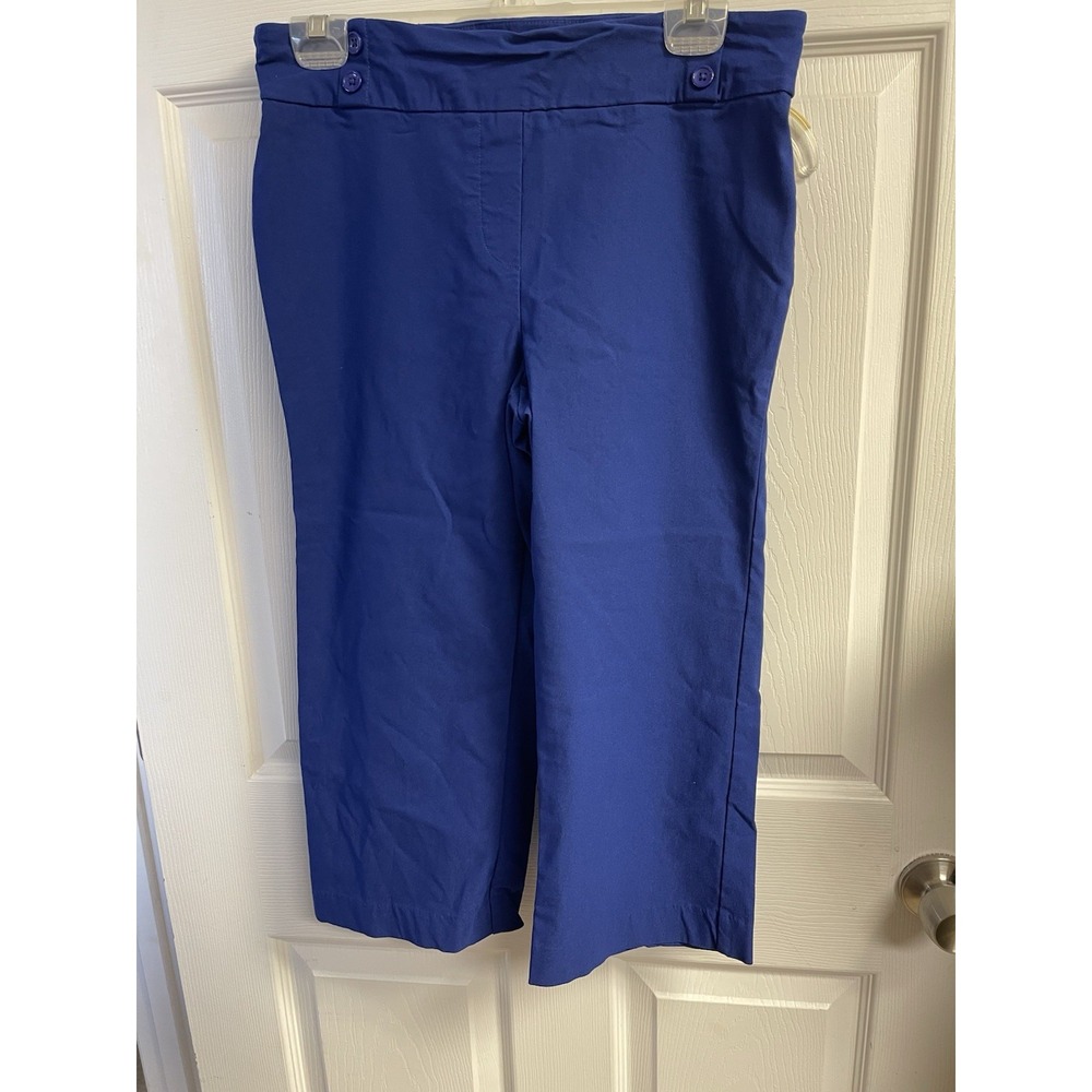 Women Rekucci Capri Pants with Elastic Waist, Color Blue, Size 10